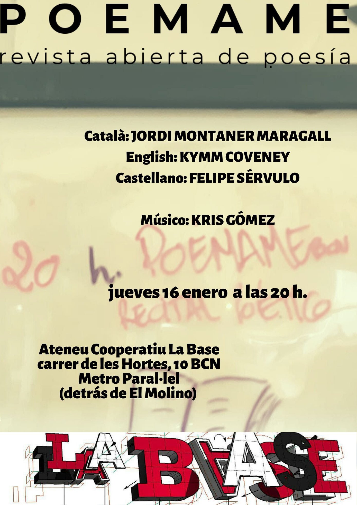 #PoémameBcn, festival poético: 16 enero 2020