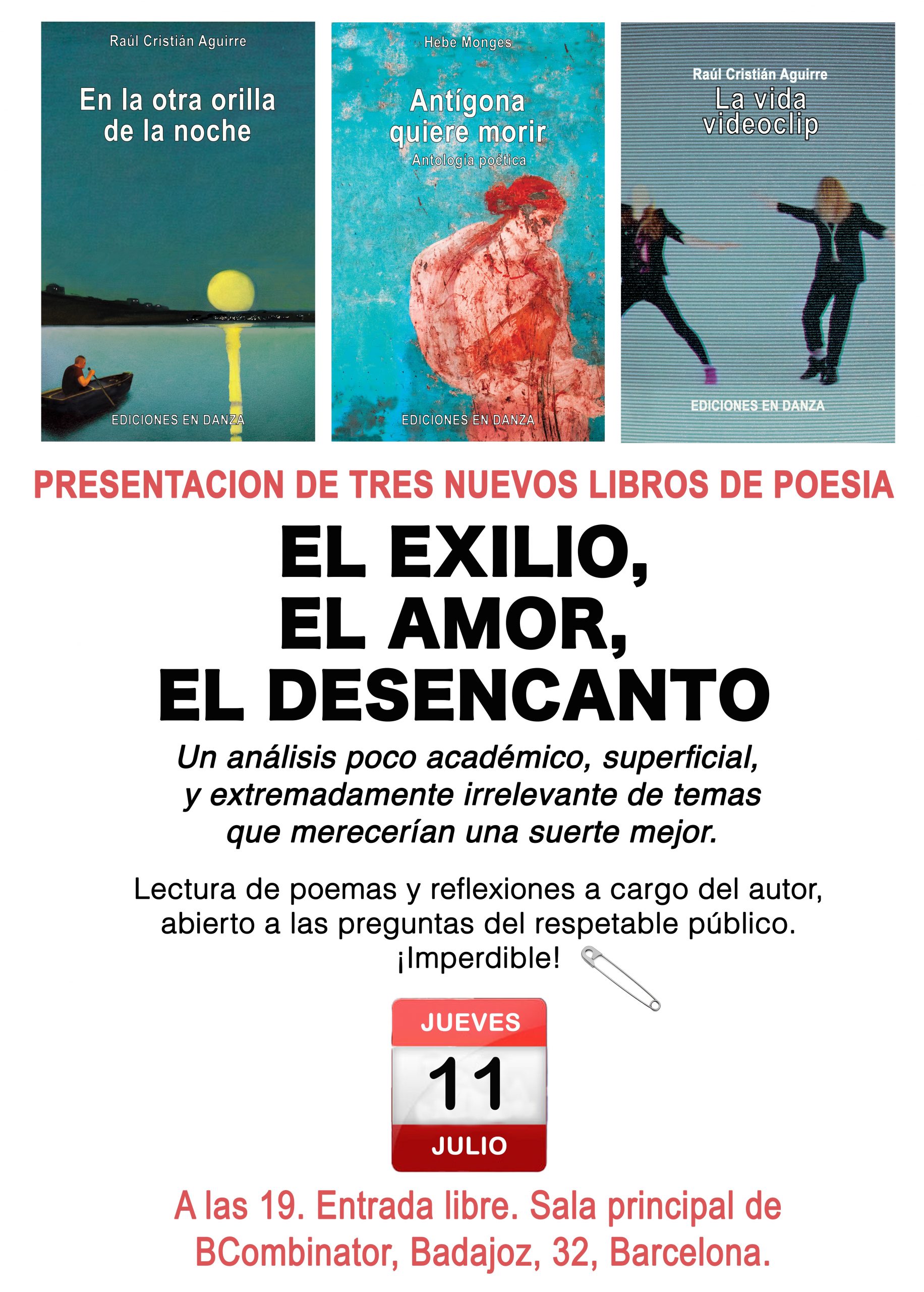 Raúl Cristián Aguirre presenta “La vida videoclip” y otros dos libros de poesía en Barcelona