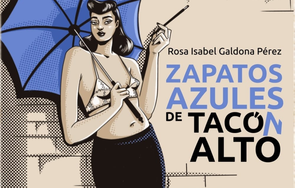 Zapatos azules de tacón alto, por Rosa Galdona